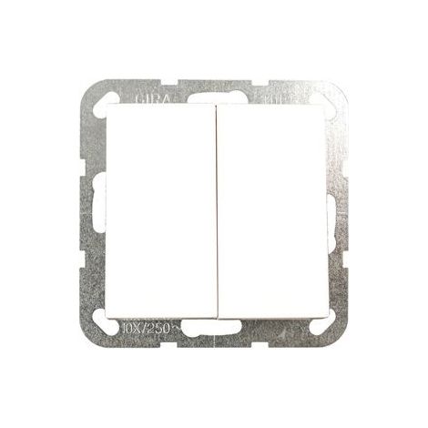 Interrupteur-poussoir double  System 55 blanc pur brillant