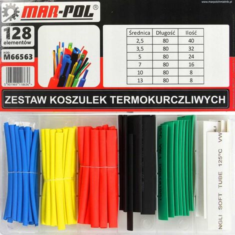 Surtido 128 fundas tubo termoretractil,termofusibles,manguitos de colores varios (1/2)