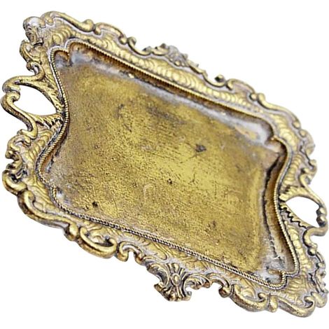 Plateau à Bijoux Vintage en Alliage Métallique Petit Plateau de Rangement pour Bagues Bracelets et Colliers Support Décoratif pour Commode et Espace Bureau Organisation (1/5)