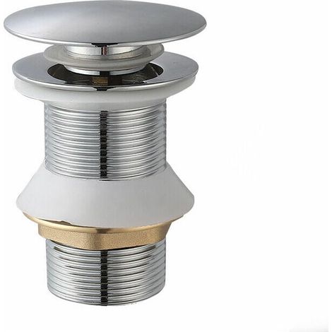 Bonde De Lavabo - Bonde À Levier Automatique Sans Débordement - Acier Inoxydable Chromé - Raccord 1 1/4 Pouces - Pour Lavabo Céramique Verre Ou Pied - 1 Pièce (1/3)