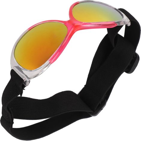 Lunettes de protection canines anti-vent et UV, lunettes de soleil ajustables pour chien avec sangle confort - Rose (1/5)