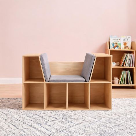Meuble de rangement enfant avec banquette et coussins 103 x 30 x (1/5)