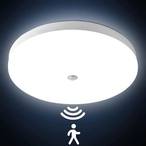 TAISHENGDA – Deckenleuchte mit Bewegungsmelder, 24 W, 3000 lm, ultradünne runde LED-Deckenleuchte, IP56 wasserdicht, ideal für Schlafzimmer, Küche, Balkon und Flur, 40 cm (1/5)