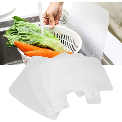 Ensemble de 4 protections anti-éclaboussures pour évier, crédence de cuisine, couvercle de bonde, protection anti-éclaboussures à ventouses, déflecteur pour lave-vaisselle (1/5)