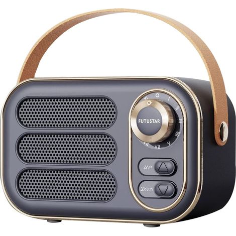 Retro Bluetooth speaker, portable wireless Bluetooth speaker, loud volume, compatible with Bluetooth 5.0, TF card and USB flash drive. (1/4)
