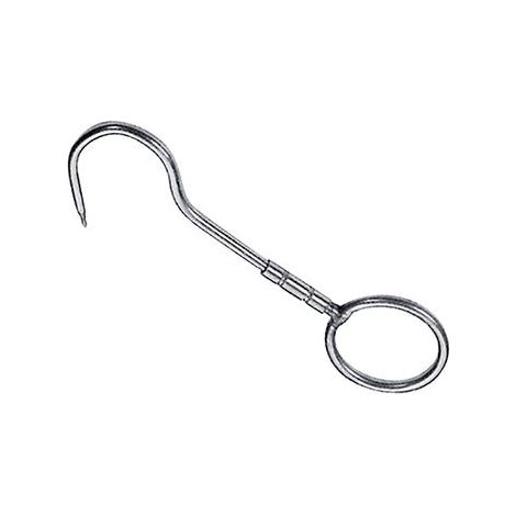 Gancio Girevole Con Anello In Acciaio Inox Per Macellaio  Mm 230 X 12