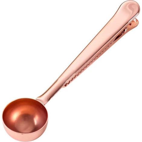 Teelöffel aus Edelstahl mit Clip, 2-in-1-Teelöffel mit langem Griff