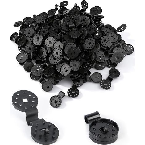 100 Pièces Attaches Plastique Pare-Soleil, Fixation Toile Ombrage (Noir)  Anti-Oxydation Faciles Enlever Clips de Fixation, Compatible Filets Pare-Soleil et Tissus Anti-UV (1/5)