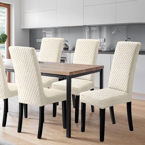 housse De Chaise 4 Pices Housses De Chaise De Salle Manger Extensible Couverture De Chaise Universel Lavable Amovible Slipcover Pour Salle Mange (1/5)
