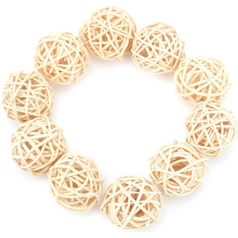 Jouet Sepak Takraw en rotin naturel, sans danger pour les petits perroquets, 3 cm. (1/5)