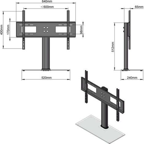Support TV sur Pied TV Universel - pour de 32-55 Pouces Télévision,Réglable en Hauteur Max Charge 40kg VESA 200200 mm,avec la Base en Verre Trempé & Gestion des Fils (1/5)