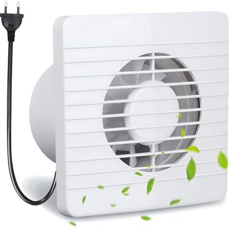 150mm Extracteur d'Air, 25W 250m³/h Ventilateur de Fenêtre Mural avec 1m Prise UE pour Salle de Bain, Toilette, Cuisine, Garage, Grenier