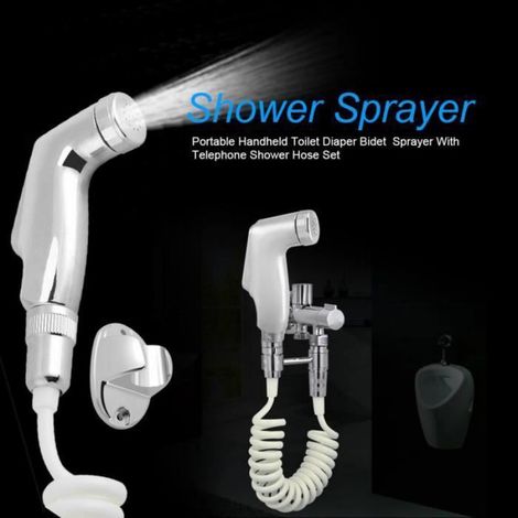 Pulvérisateur Bidet - Flexible Douche 1 5 M - Double Usage Douche Et Lavage Intime - Set Complet Avec Support Et Joint