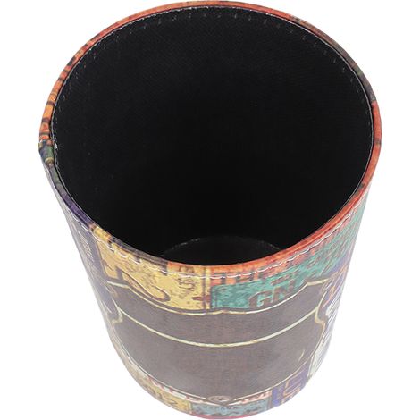 Poubelle de table vintage en mini cuir PU, motif rétro, corbeille à déchets pour salon de massage ou séjour. (1/5)