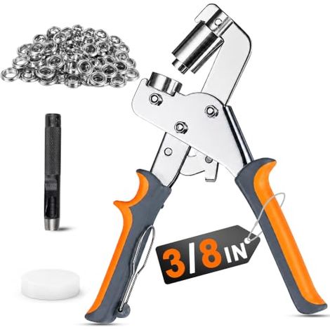 Kit d'outils à œillets robustes, 500 pièces, œillets de 10 mm, presse pour bâches, tissus, bannières, toiles, cuir, tentes, vinyle, poinçonneuse (1/5)
