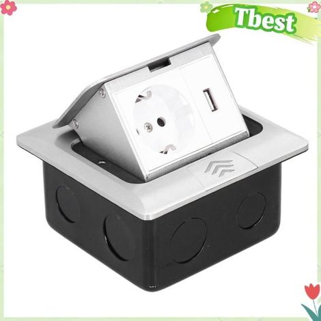 Tbest prise électrique escamotable Prise électrique au sol, boîte de prise Pop-Up intégrée, outillage prise Rebondir lentement (1/5)