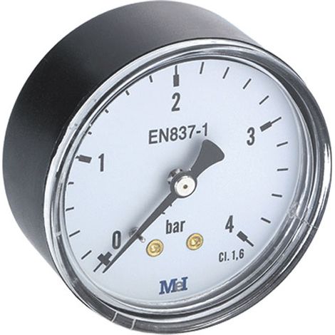 Manomètre Axial sec Mâle 1/4" (8/13) - Ø50 mm - 0 à 4 bar - boîtier ABS - Arcanaute (1/2)