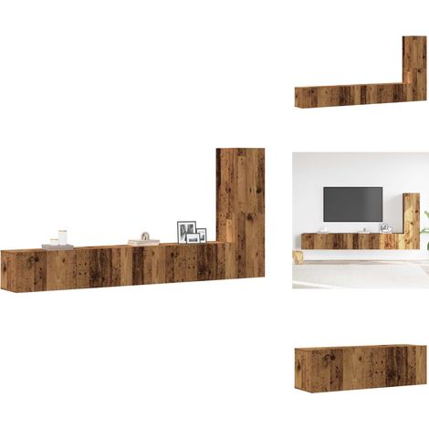 Ensemble de meuble TV mural 3 pcs vieux bois bois d'ingénierie - Ensemble De Meubles TV - Ensembles De Meubles TV - Meuble Tv - Meuble Hifi (1/5)