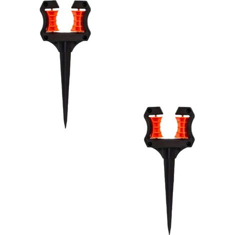 Support pour Le Tuyau d’arrosage, en Lot de 2, Forme Pointue, H x L x P : 26 x 10 x 3 cm, Jardin, Noir (1/5)