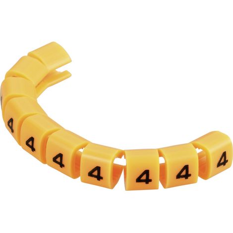TRU COMPONENTS TC-MB1/4203 Kennzeichnungsclip Aufdruck 4 Außendurchmesser-Bereich 3 bis 3.60 mm