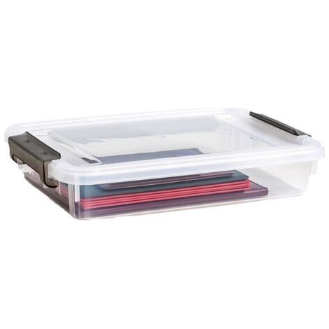 QORVA-boîtes B5 – Rangement bureau – Casier de rangement – Transparent – Polypropylène – Empilable – Robuste – Léger – Sans BPA – Organiseur (1/5)