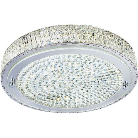 Plafoniera Contemporanea Florida Acciaio Cromo Vetro Grigio Led 22,8W 4000K (1/4)