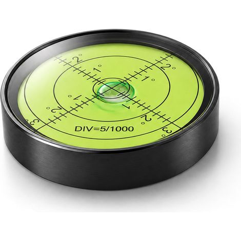 Mini Niveau a Bulle Rond de Poche Aimanté avec Échelle 60mm (1/5)
