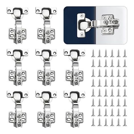 8 Charnières Porte Placard - Charnières Porte Cuisine Avec Amortisseur 35mm - Charniere Porte Cuisine - Charniere Meuble - Pour Armoires, Dressing Et Cuisine Moderne (1/5)