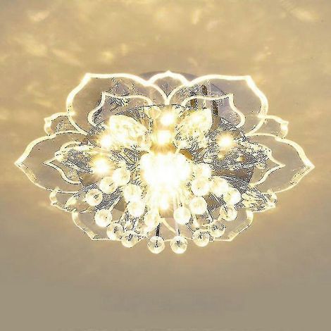 Plafonnier LED moderne en cristal jaune 20 cm x 8 cm, 9 W (1/5)