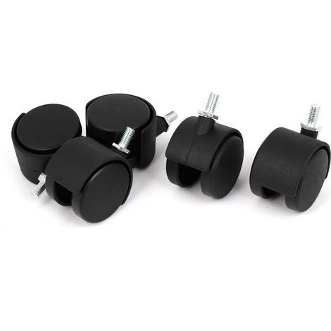 M8 Gewindezapfen 2 Zoll Durchmesser 360 Grad drehbare Twin Wheel Burostuhl Pivotant Caster 5 Stücke