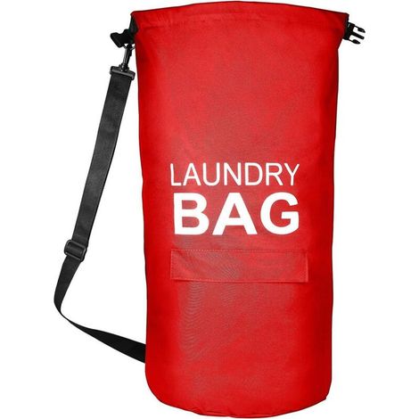 Panier à linge pliable rouge avec poignée et boucle - Capacité d'un seul bac, panier à linge en tissu et sac à linge suspendu pour la maison ou l'école (1/5)