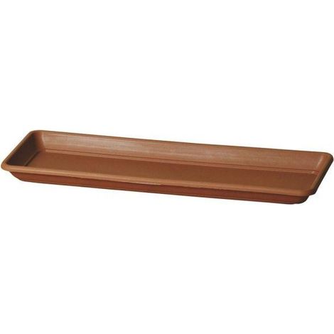 Outdoor rechteckiger Blumentopf- / Pflanzentopfuntersetzer ''Sottocassetta Basic'' -80 cm / Braun