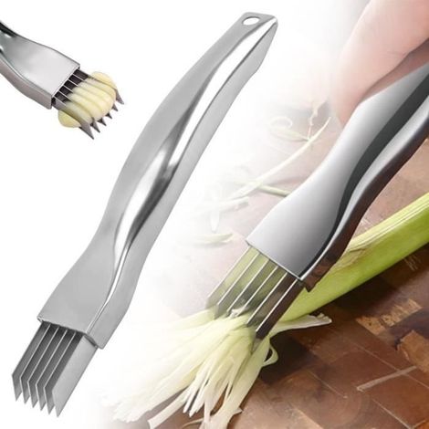 Shred Silk The Knife, 2024 New couteau à oignon vert haché en acier inoxydable, couteau à déchiqueter, couteau à déchiqueter (1/4)