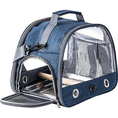 Travel Bird Cage, Portable Carrier Bag with Shoulder Strap, 33x24x26cm, For Parakeets and Conures (1/5)