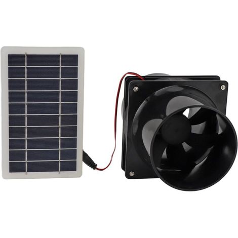 SJLERST Ventilateur D'extraction à énergie Solaire 10 W 12 V, Kit de Ventilateur de Panneau Solaire ABS pour Tuyau Rond pour Animal Domestique