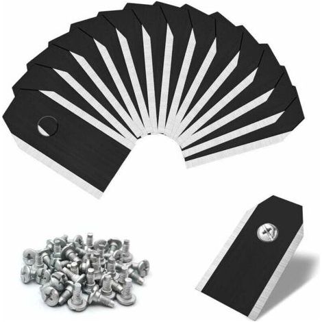 45 Pièces Lames de Couteau en Titane Noir, Lame pour Robot Tondeuse Universel, Lames de Rechange en Titane pour Toutes Les Tondeuses Robotiques Husqvarn Automower Gardena avec 45 Vis