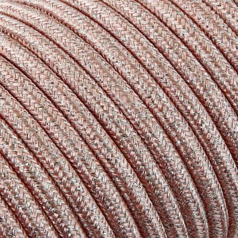 Fil Électrique Tissu Rose Brillant 2x0,75mm² - Câble Électrique Textile de Qualité