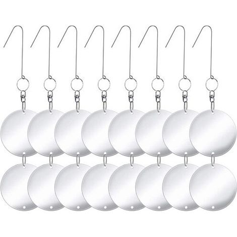 8Pcs Bird Repellent Discs CD Stainless Steel Double-Sided Reflective Bird Repellents Pigeons Seagulls Swallows Sparrows Thrushes Starlings Blackbirds (1/3)
