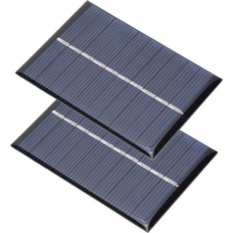 Keenso 2 pcs Panneau Solaire, Module Solaire Polycristallin 0.6W 5 V Panneau Solaire de Charge Chargeur de Carte d'alimentation pour Petits Appareils Électriques 80x55mm (1/5)