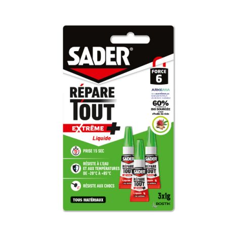 Sader Sader'tout Reparaturkleber Extrem + 3x1g - Sader