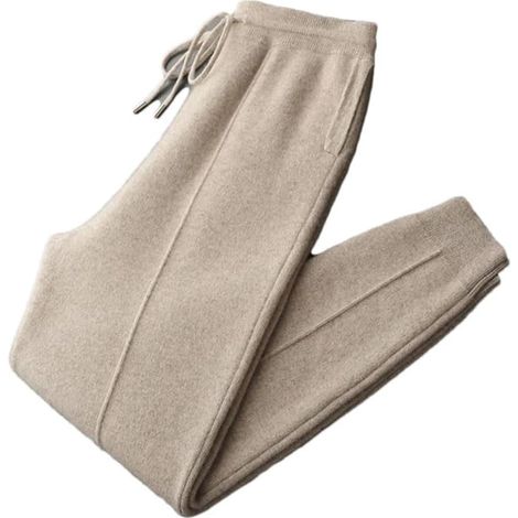 Pantalon pour homme 100 % laine mérinos automne hiver épais chaud tricot crayon pantalon coréen style décontracté (1/5)