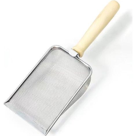 Paletta per lettiera per gatti di grandi dimensioni 28 x 13,5 x 4 cm, paletta per lettiera con manico lungo, paletta in metallo, testa larga, accessori per animali domestici, Sc (1/5)