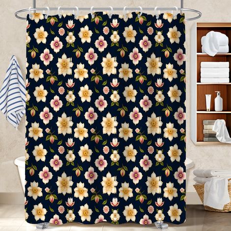 Ensemble rideau de douche polyester avec anneaux 180x180 original rideau séchage rapide pour adapté aux animaux domestiques (1/5)