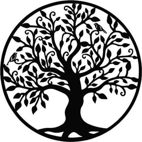 decoration murale metal, arbre de vie decoration murale, deco murale metal, l'arbre de vie, arbre de vie decoration,17"W x 18"H/44x46cm noir