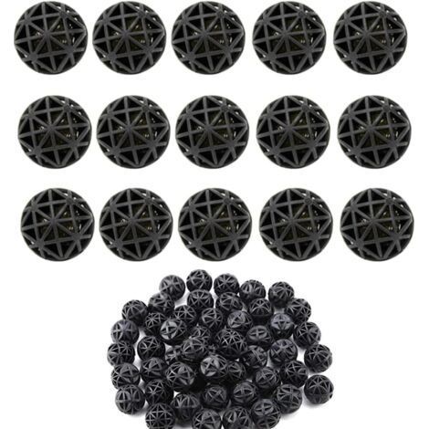 Filtration D'aquarium Boules Bio,100 Pièces Bio Boules Bio-Balls pour Filtration Nettoyage Boules de Filtration Bio Filtres Biologiques Balles pour Etang Aquarium Fontaine Cascade,16MM (1/5)