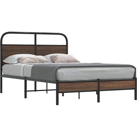 Bettgestell ohne Matratze 140x200 cm Braun Eichen-Optik