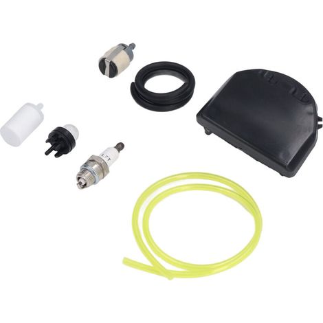 Kit de Remplacement Filtre à Air et à Carburant pour Tronçonneuse Husqvarna 455E 455 RANCHER 460 461 - ABS/Aluminium - 1 Filtre à Air, 2 Filtres à Essence, Bulbe, Bouchon, Tubes (1/4)
