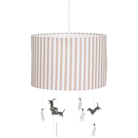 Lampe Suspension Chiens "Scott" 40cm Marron