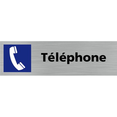 Pictogramme TELEPHONE (Q0390).- Plaque aluminium brossé - (1/5)