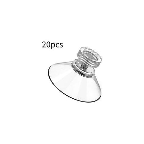 Lot de 20 Ventouses M5 Transparentes Ø40mm avec Écrous Moletés, Fixation Vitre Sans Percer pour Voiture et Décoration Murale (1/5)